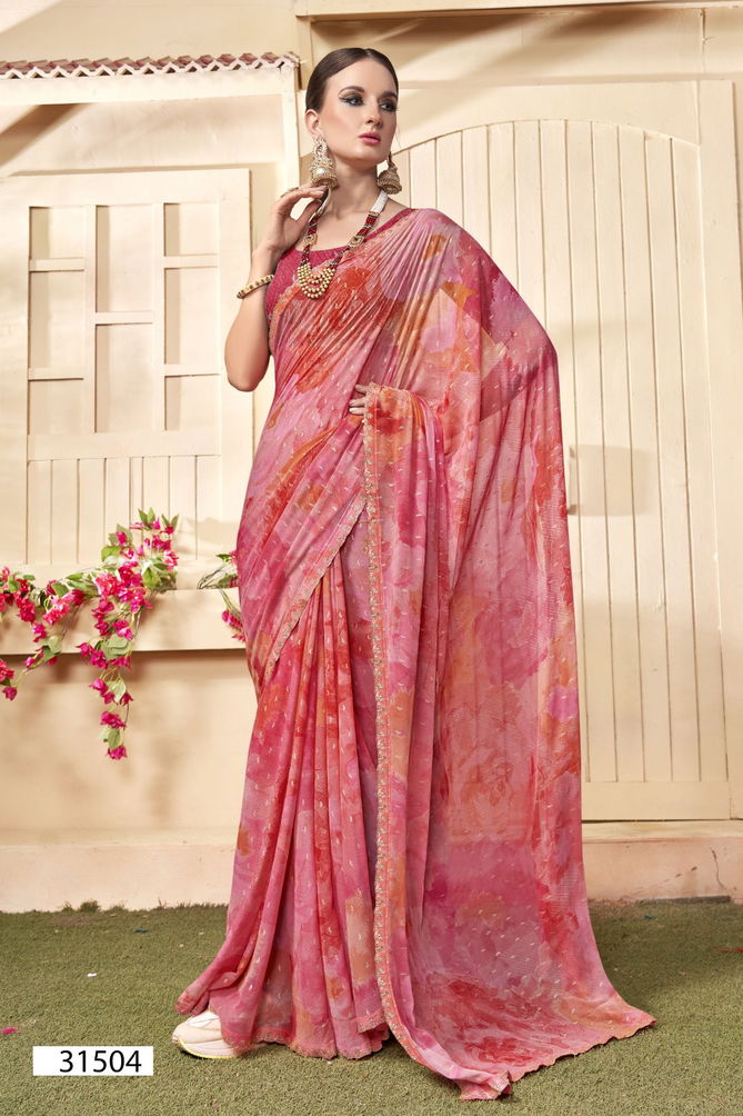 Sansiddhi By Vallabhi Geprgette Printed Sarees Wholesale Market In Surat